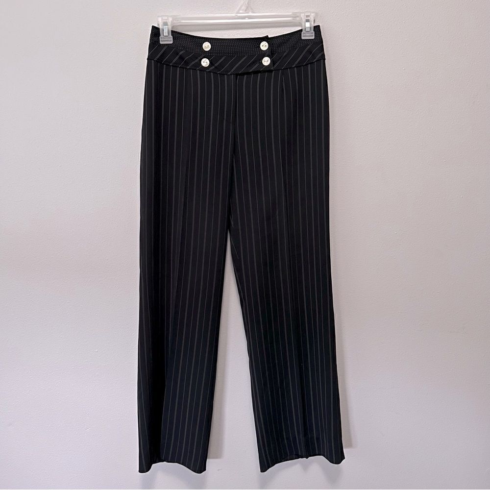 Apriori Black Pinstriped Dress Pants Size 8